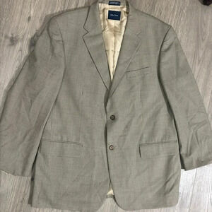 Náutica Men’s Blazer Sports Coat Sz 46L Button Front 100% wool (missing Button)